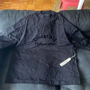 Essentials, fear of god, men, black, long sleeved